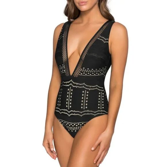 Jets Australia Impressions Plunge One Piece (size 10) NWT - Picture 2 of 9